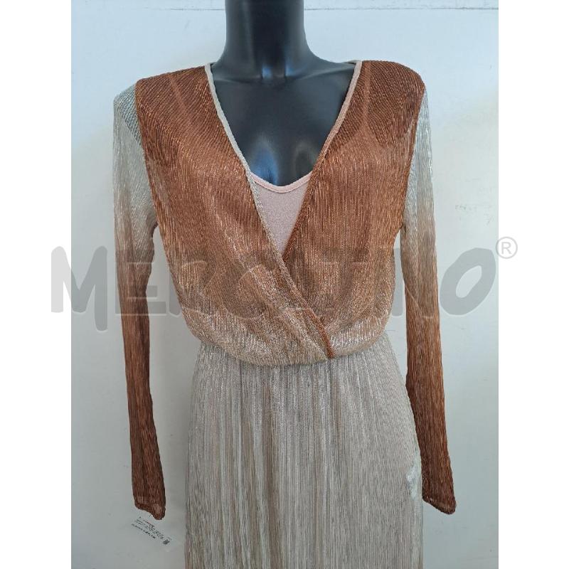 VESTITO DONNA CAMOMILLA SOTTONA ROSA CIPRIA+ PLISSETTATO BRONZO MARRONE  | Mercatino dell'Usato Catanzaro 2