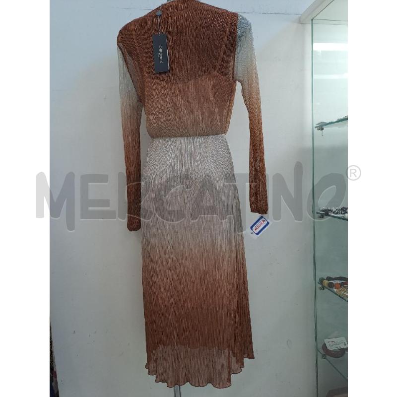 VESTITO DONNA CAMOMILLA SOTTONA ROSA CIPRIA+ PLISSETTATO BRONZO MARRONE  | Mercatino dell'Usato Catanzaro 3
