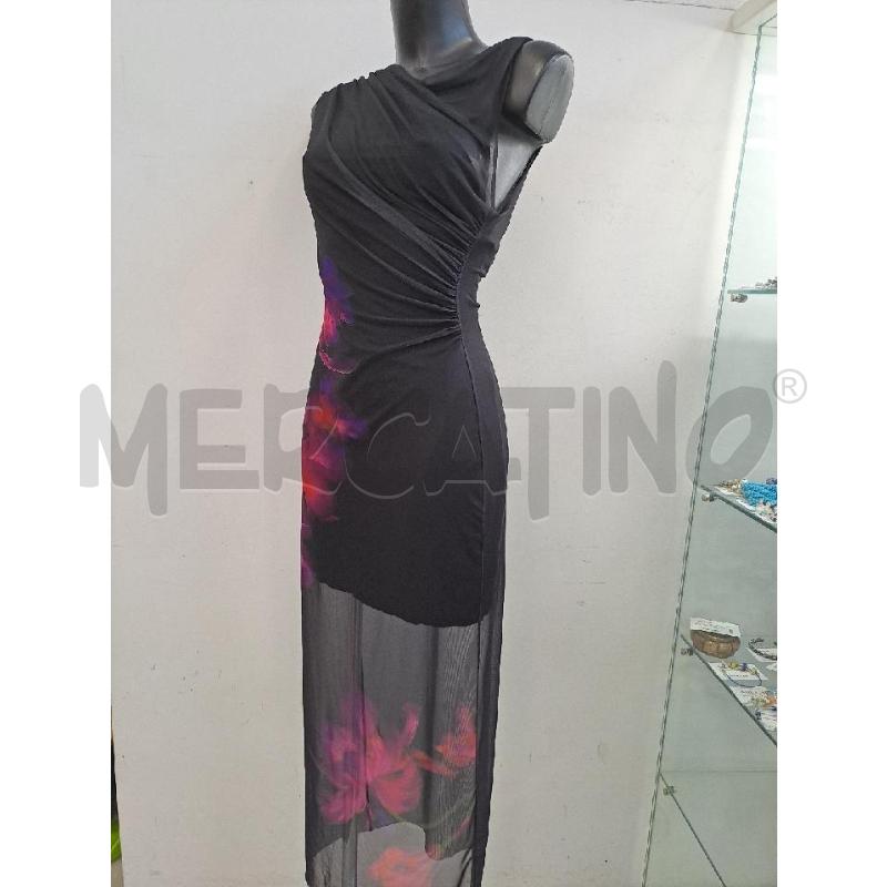 VESTITO DONNA DESIGUAL NERO TRASPENTE LUNGO  | Mercatino dell'Usato Catanzaro 2