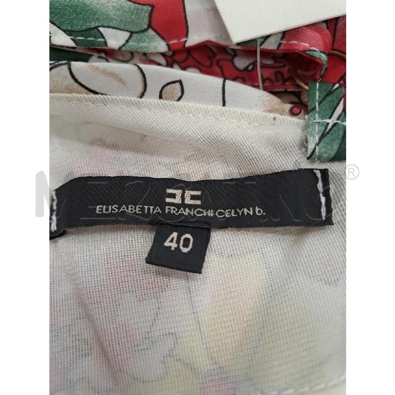 VESTITO DONNA ELISABETTA FRANCHI BIANCO FIORI ROSSO BIANCO GIALLO  | Mercatino dell'Usato Catanzaro 4