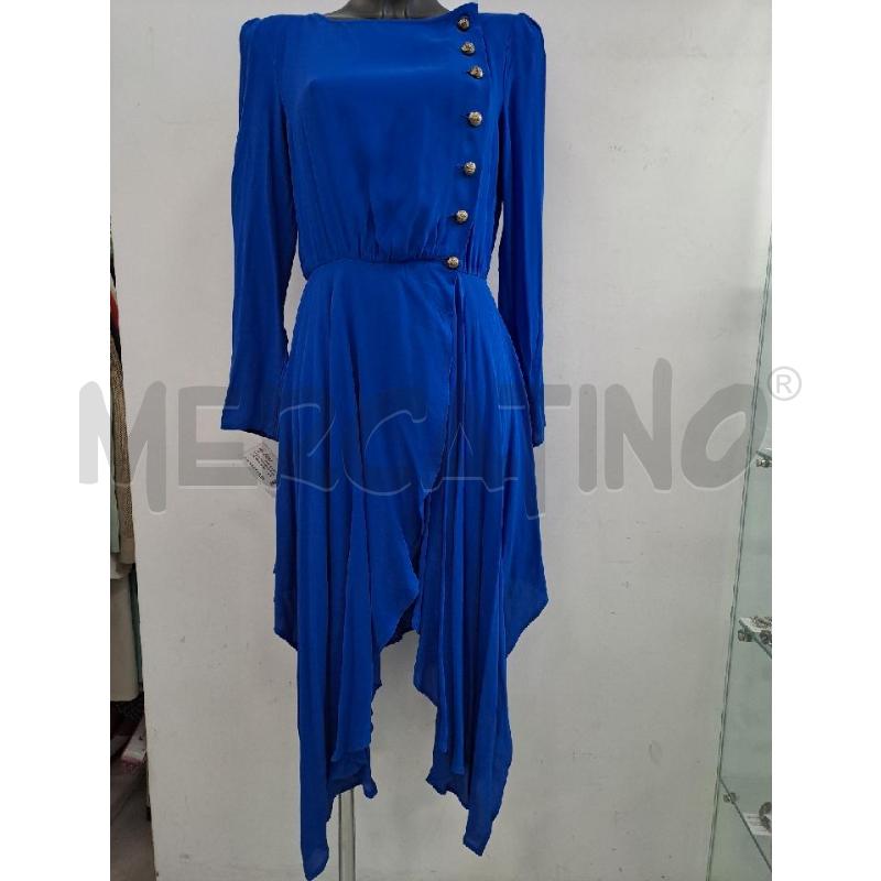 VESTITO DONNA ELISABETTA FRANCHI BLU ELETTRICO BOTTONI DORATI | Mercatino dell'Usato Catanzaro 1