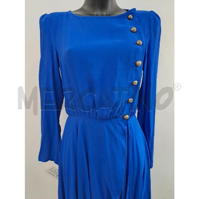VESTITO DONNA ELISABETTA FRANCHI BLU ELETTRICO BOTTONI DORATI | Mercatino dell'Usato Catanzaro 2