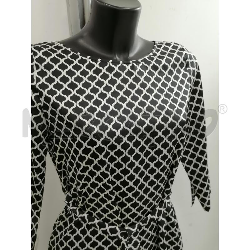 VESTITO DONNA EMME MARELLA NERO ONDE BIANCO | Mercatino dell'Usato Catanzaro 2