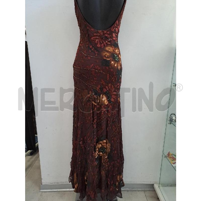 VESTITO DONNA GIPSY BORDEAUX VELATO LUNGO RETRO PAILLETTES | Mercatino dell'Usato Catanzaro 4