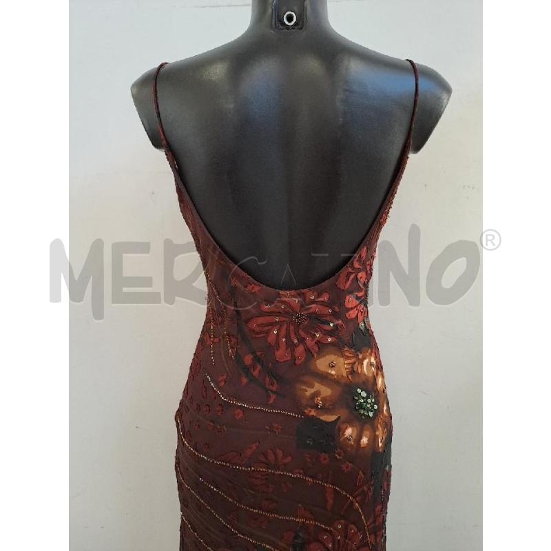 VESTITO DONNA GIPSY BORDEAUX VELATO LUNGO RETRO PAILLETTES | Mercatino dell'Usato Catanzaro 5