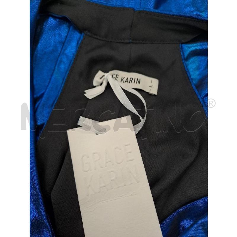 VESTITO DONNA GRACE KARIN BLU ELECTRICO LAMINATO LUNGO | Mercatino dell'Usato Catanzaro 4