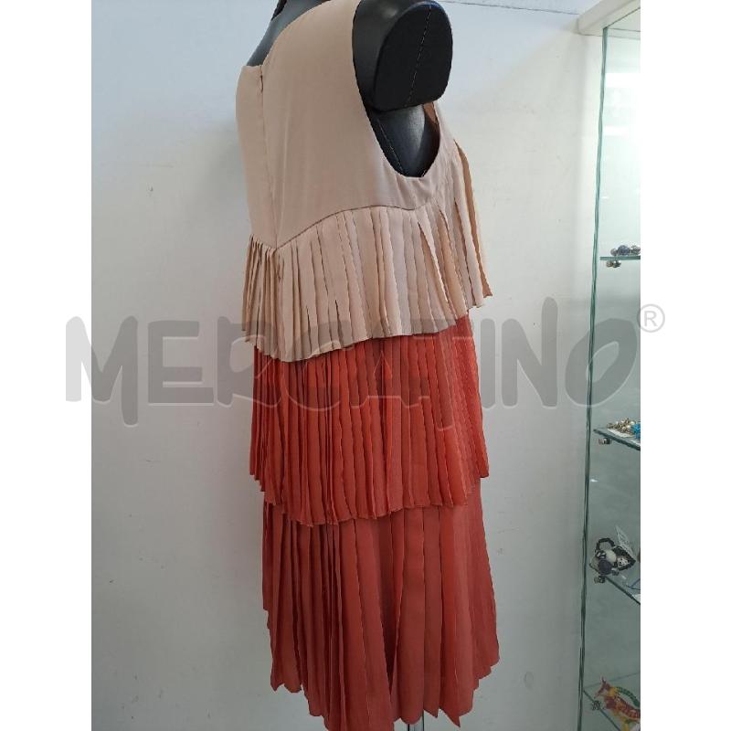 VESTITO DONNA INTREND BEGIE ARANCIONE PLISSETTATO | Mercatino dell'Usato Catanzaro 2