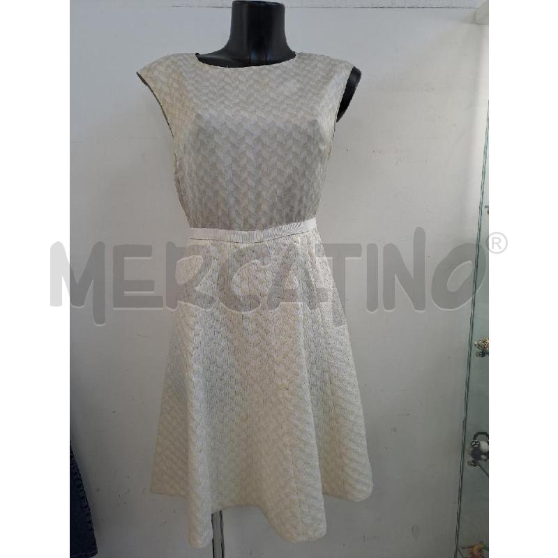 VESTITO DONNA INTREND METÀ SETA FIGURE BEIGE  | Mercatino dell'Usato Catanzaro 1