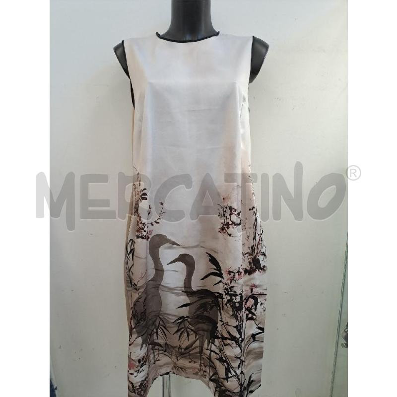 VESTITO DONNA INTREND SMANCIATO BEIGE FIORI LATERALI  | Mercatino dell'Usato Catanzaro 1