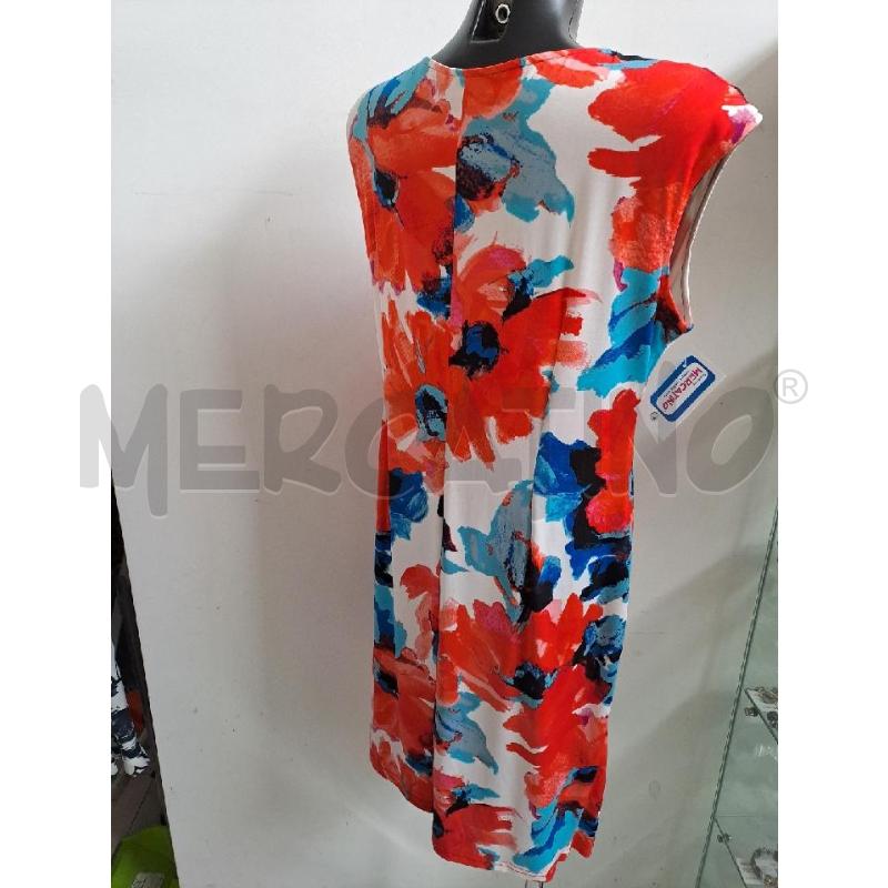 VESTITO DONNA JOSEPH RIBKOFF BIANCO FIORI GRANDI ARANCIONE BLU  | Mercatino dell'Usato Catanzaro 3