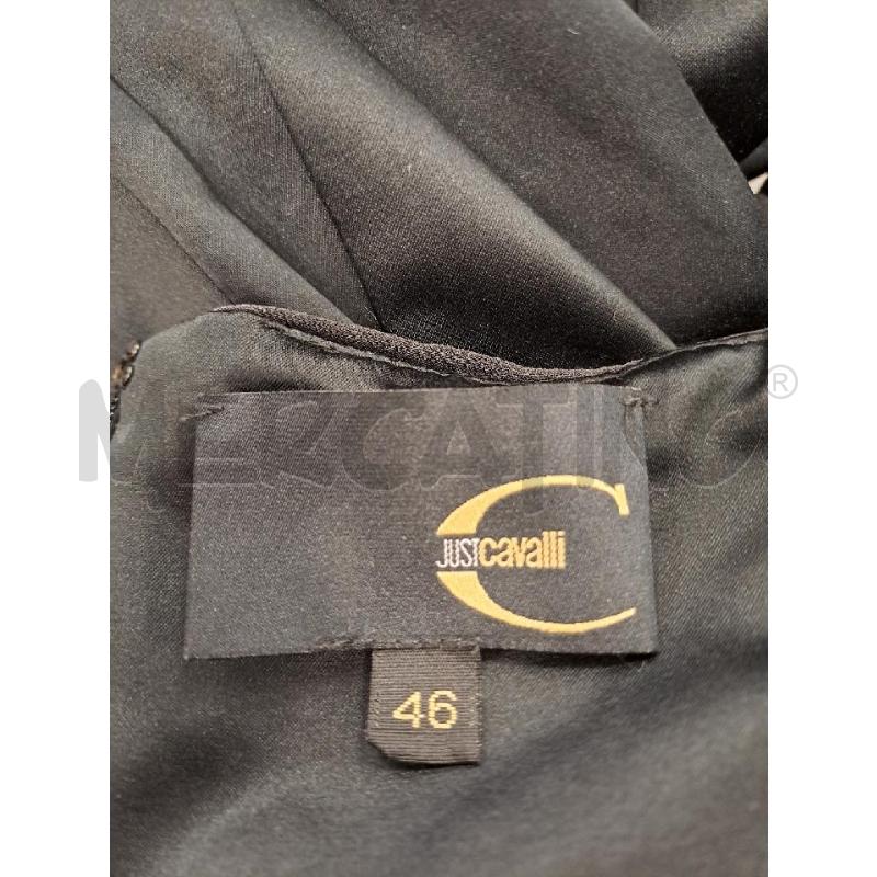 VESTITO DONNA JUST CAVALLI NERO LUNGO DETTAGLIO SETA SPALLINE  | Mercatino dell'Usato Catanzaro 4