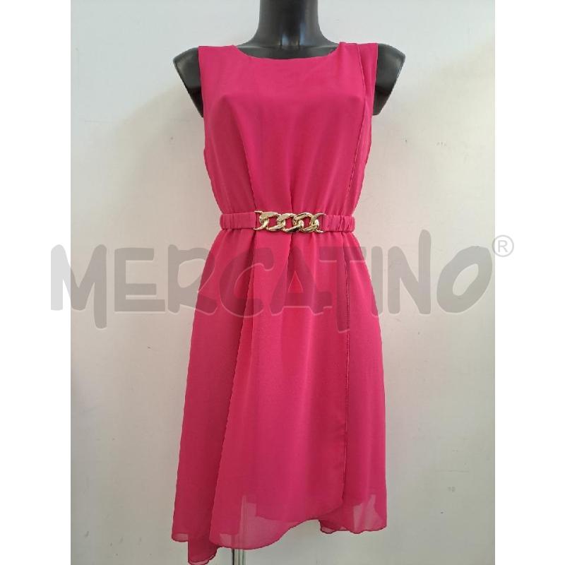 VESTITO DONNA KORALLINE FUCSIA VELATO CINTURINO | Mercatino dell'Usato Catanzaro 1