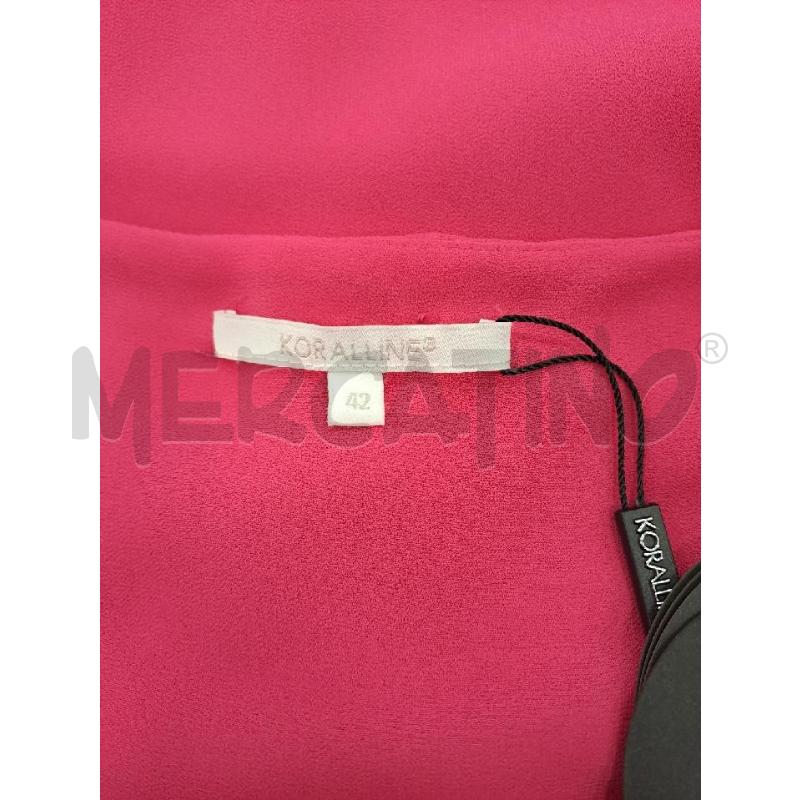 VESTITO DONNA KORALLINE FUCSIA VELATO CINTURINO | Mercatino dell'Usato Catanzaro 4