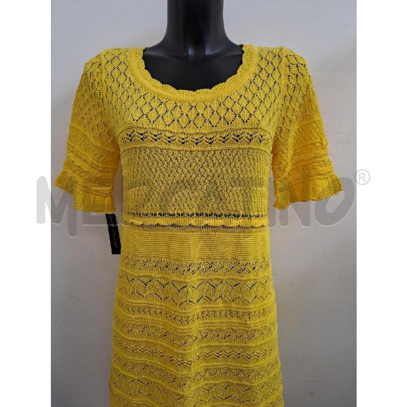 VESTITO DONNA LUISA SPAGNOLI GIALLO SENAPE UNCINETTO SOTTOVESTE | Mercatino dell'Usato Catanzaro 2