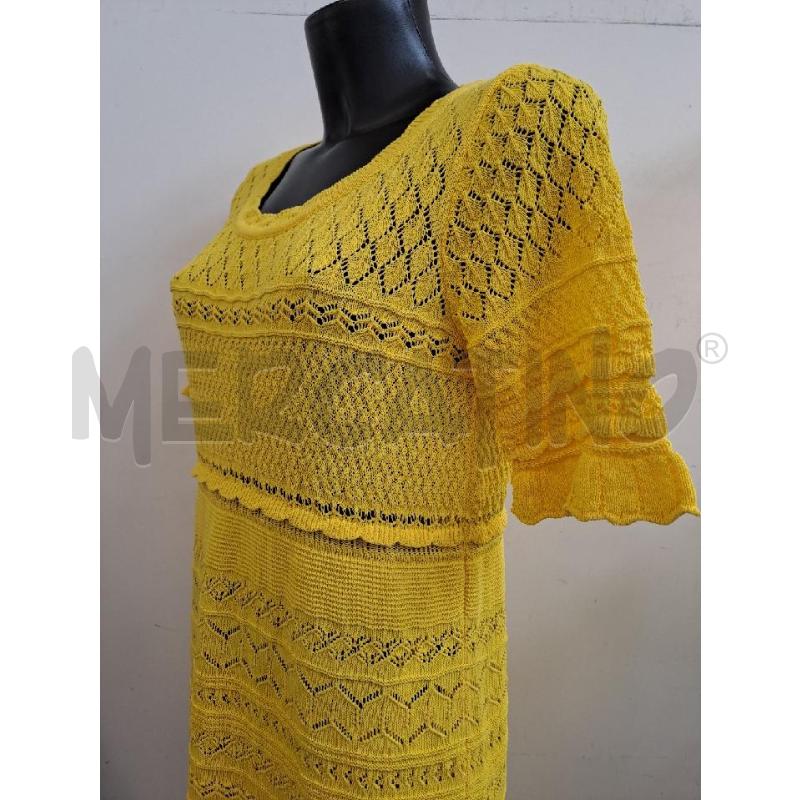 VESTITO DONNA LUISA SPAGNOLI GIALLO SENAPE UNCINETTO SOTTOVESTE | Mercatino dell'Usato Catanzaro 3