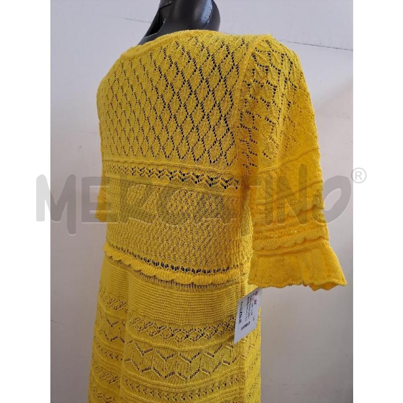 VESTITO DONNA LUISA SPAGNOLI GIALLO SENAPE UNCINETTO SOTTOVESTE | Mercatino dell'Usato Catanzaro 4