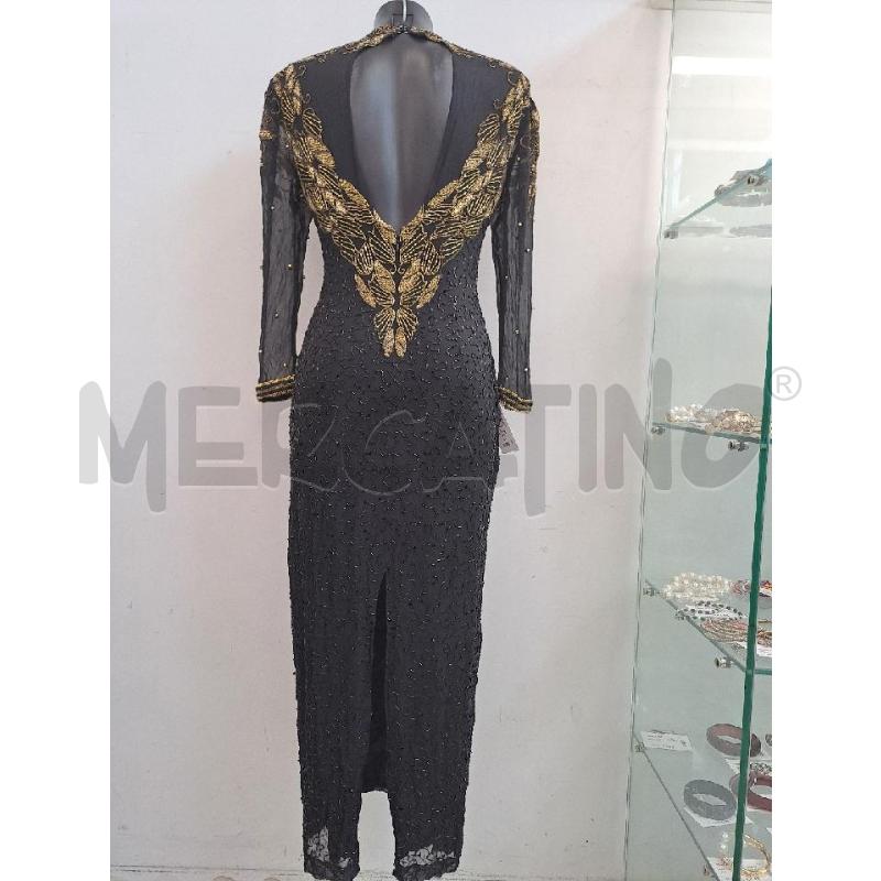 VESTITO DONNA LUNGO NERO PAIETTES DORATE NERE  | Mercatino dell'Usato Catanzaro 4