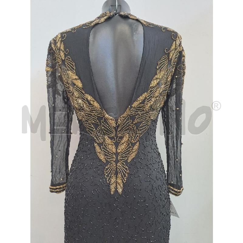 VESTITO DONNA LUNGO NERO PAIETTES DORATE NERE  | Mercatino dell'Usato Catanzaro 5