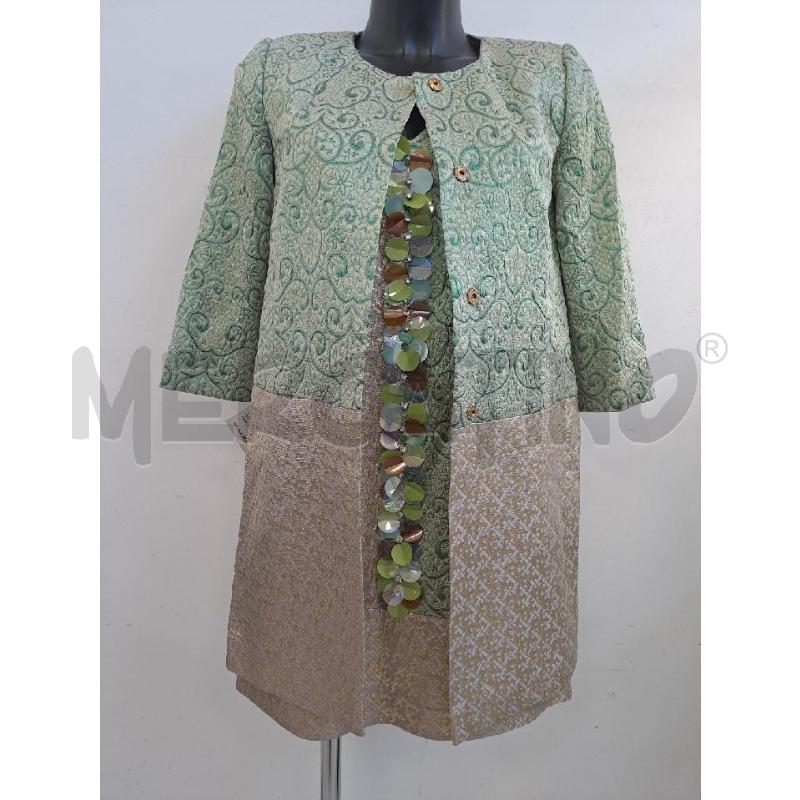 VESTITO DONNA L'AUTRECHOSE VERDE ROSA FILO DORATO+SPOLVERINO | Mercatino dell'Usato Catanzaro 2