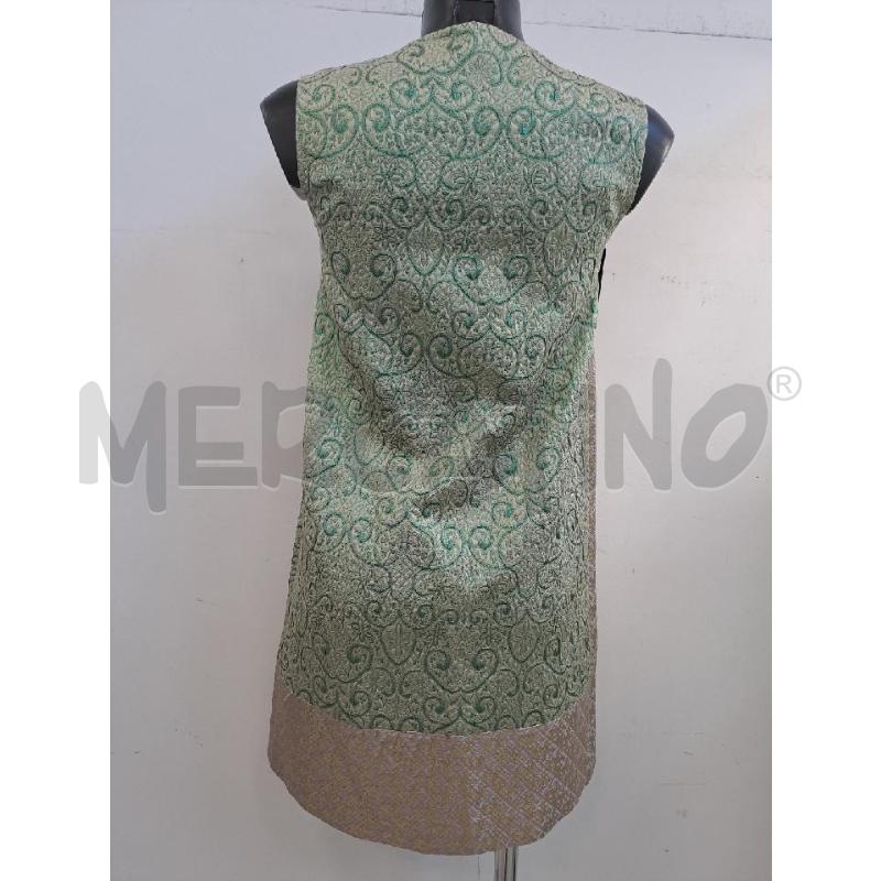 VESTITO DONNA L'AUTRECHOSE VERDE ROSA FILO DORATO+SPOLVERINO | Mercatino dell'Usato Catanzaro 3