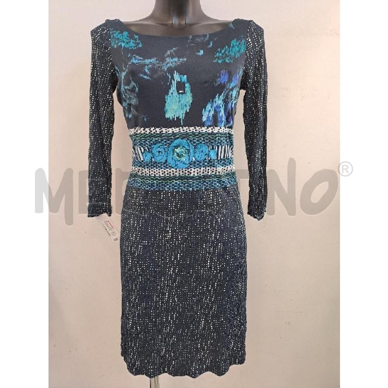 VESTITO DONNA MALIPARMI BLU PALLINI FASCIA ROSE AZZURRO  | Mercatino dell'Usato Catanzaro 1