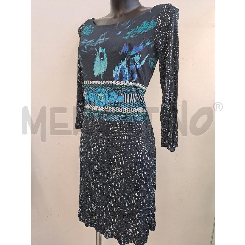 VESTITO DONNA MALIPARMI BLU PALLINI FASCIA ROSE AZZURRO  | Mercatino dell'Usato Catanzaro 2