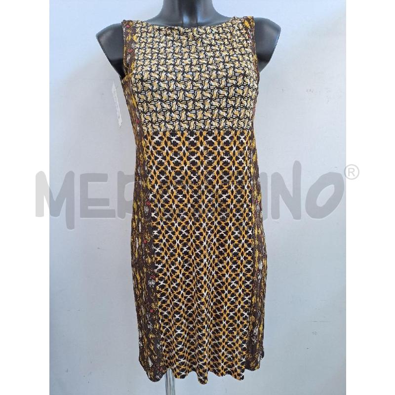 VESTITO DONNA MALIPARMI MUST MARRONE ROMBI GIALLO | Mercatino dell'Usato Catanzaro 1