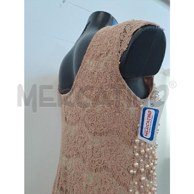 VESTITO DONNA MANGANO PERLE ROSA CHIARO PIZZO  | Mercatino dell'Usato Catanzaro 3