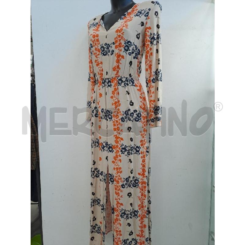 VESTITO DONNA MANILA GRACE PANNA FIORI ARANCIONE BLU SCOLLO V | Mercatino dell'Usato Catanzaro 2