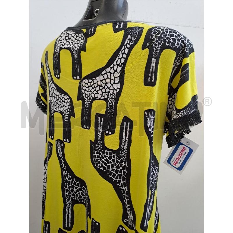 VESTITO DONNA MARCCAIN GIALLO STAMPA GIRAFFE BORDO PICAMO NERO | Mercatino dell'Usato Catanzaro 3
