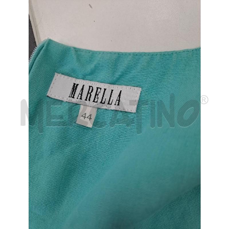 VESTITO DONNA MARELLA RIGHE AZZURRO BLU VERDE ACQUA LINO | Mercatino dell'Usato Catanzaro 4