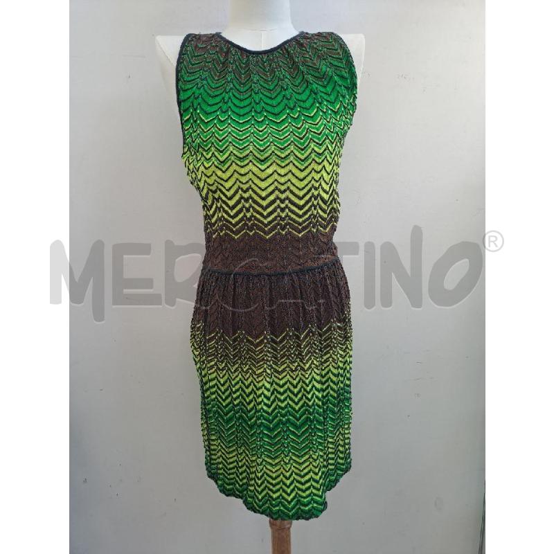 VESTITO DONNA MISSONI VERDE GIALLO FLUO MARRONE | Mercatino dell'Usato Catanzaro 1