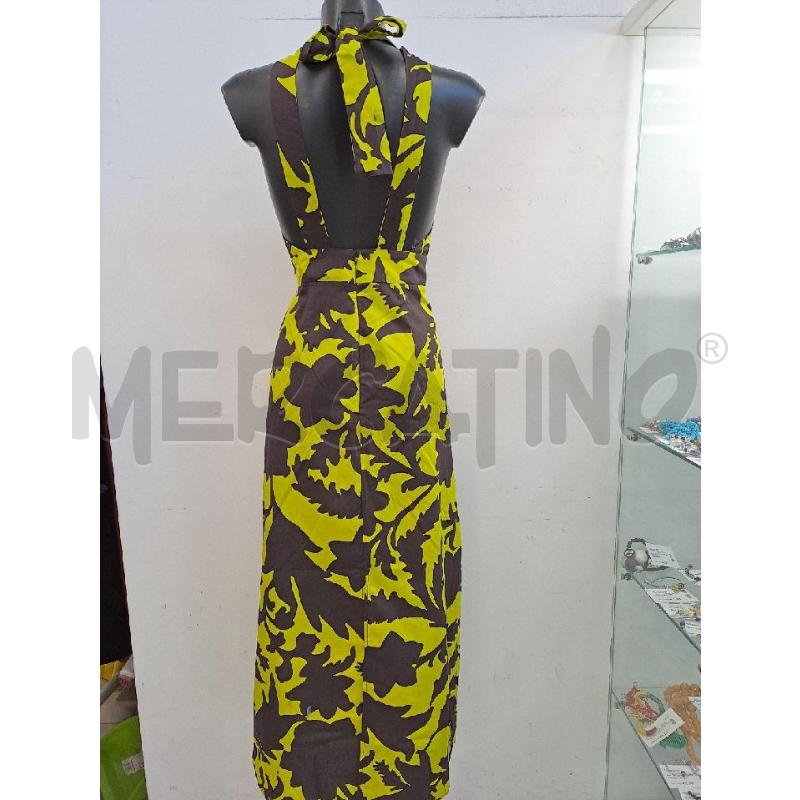 VESTITO DONNA MOTIVI GIALLO LIME FIORI GRANDI MARRONI  | Mercatino dell'Usato Catanzaro 3