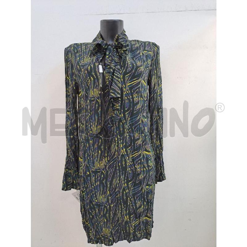 VESTITO DONNA PATRIZIA PEPE NERO DISEGNI GIALLO VIOLA MLUNGA | Mercatino dell'Usato Catanzaro 1