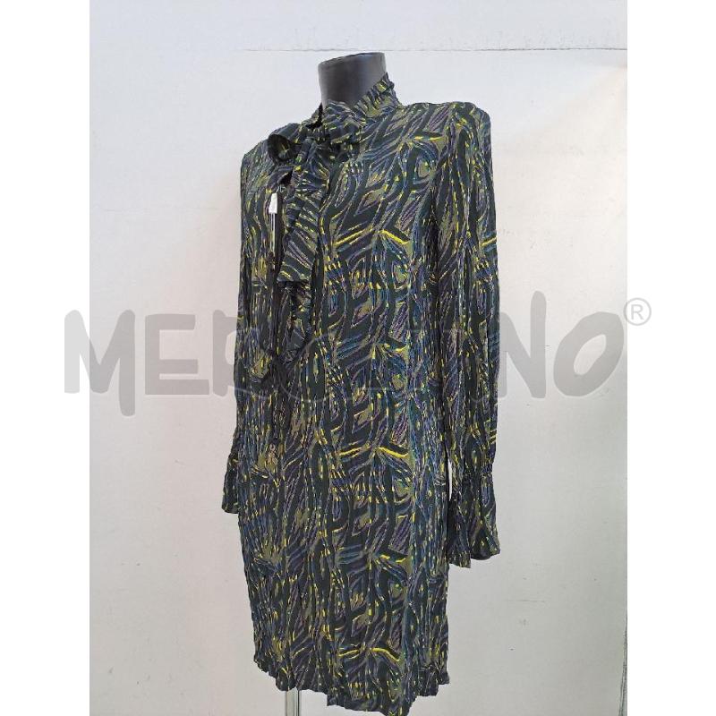 VESTITO DONNA PATRIZIA PEPE NERO DISEGNI GIALLO VIOLA MLUNGA | Mercatino dell'Usato Catanzaro 2