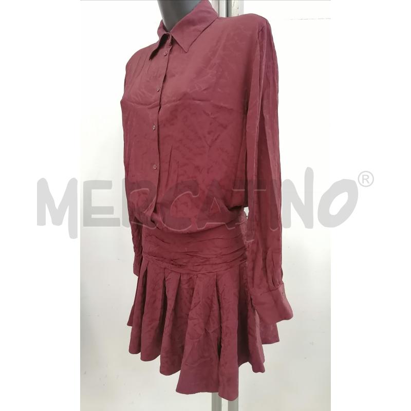 VESTITO DONNA PINKO BORDEAUX MISTO SETA BORDEAUX SCRITTE  | Mercatino dell'Usato Catanzaro 2