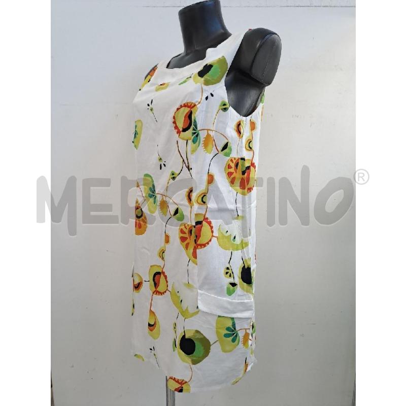 VESTITO DONNA SURKANA BIANCO STAMPA FIORI GIALLI TASCHE  | Mercatino dell'Usato Catanzaro 2