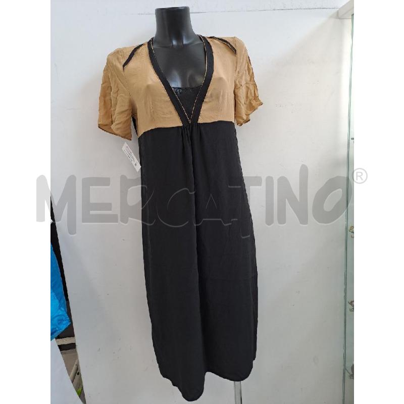 VESTITO DONNA TWINSET NERO BEIGE SCOLLO V PIZZO  | Mercatino dell'Usato Catanzaro 1