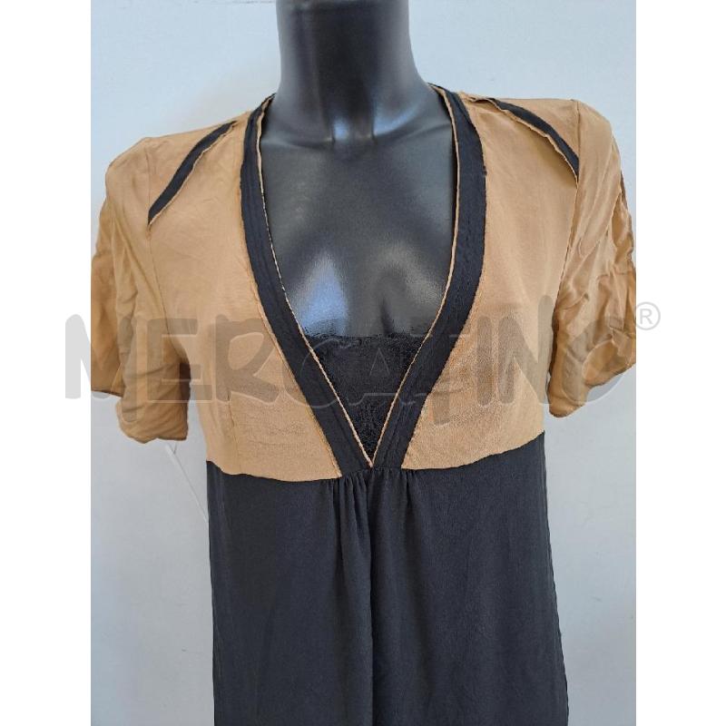 VESTITO DONNA TWINSET NERO BEIGE SCOLLO V PIZZO  | Mercatino dell'Usato Catanzaro 2