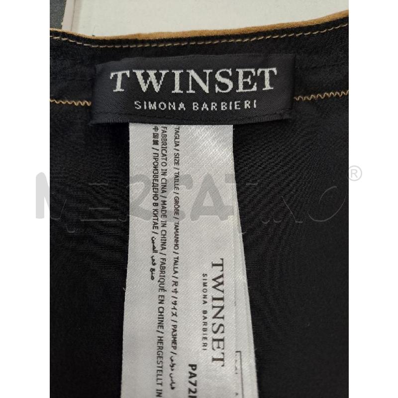 VESTITO DONNA TWINSET NERO BEIGE SCOLLO V PIZZO  | Mercatino dell'Usato Catanzaro 4