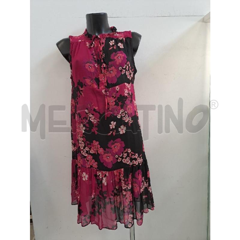 VESTITO DONNA TWINSET TRASPARENTE SMANICATO NERO FUXIA LACCIO COLLO  | Mercatino dell'Usato Catanzaro 1