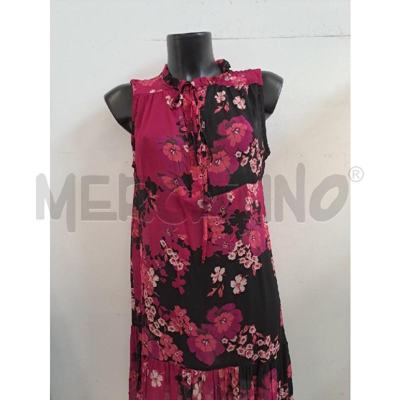 VESTITO DONNA TWINSET TRASPARENTE SMANICATO NERO FUXIA LACCIO COLLO  | Mercatino dell'Usato Catanzaro 2