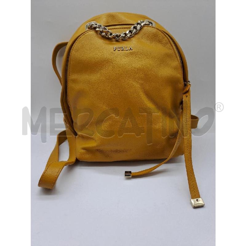 ZAINETTO DONNA FURLA SENAPE PELLE CATENA DORATA | Mercatino dell'Usato Catanzaro 1