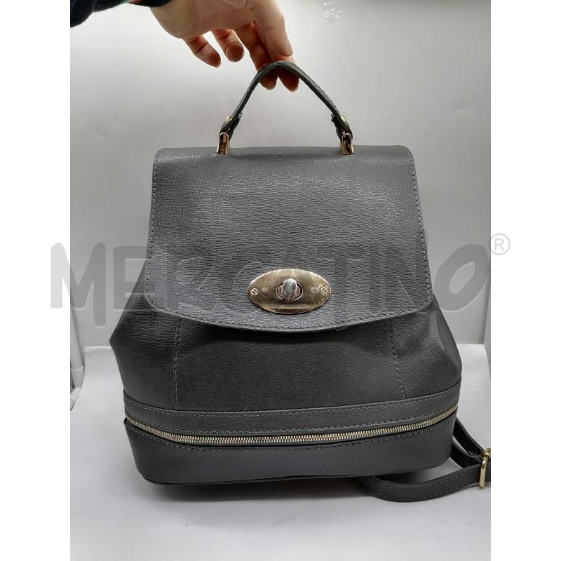 ZAINO DONNA PELLE GRIGIO FUMO | Mercatino dell'Usato Catanzaro 1