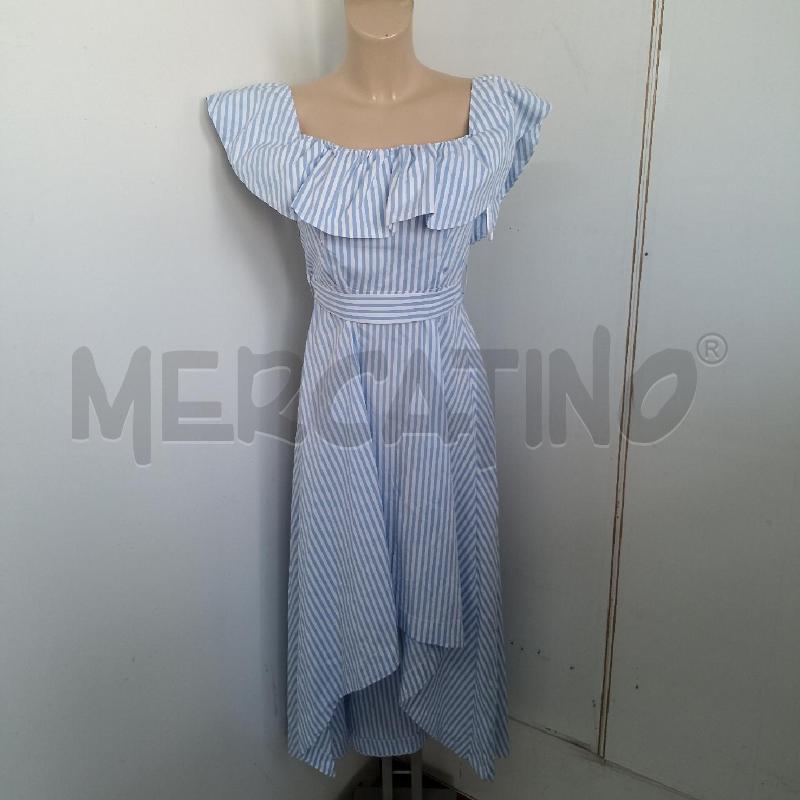 ABITO DONNA KAOS CELESTE BIANCO RIGHE COTONE LUNGO | Mercatino dell'Usato Lamezia terme 1