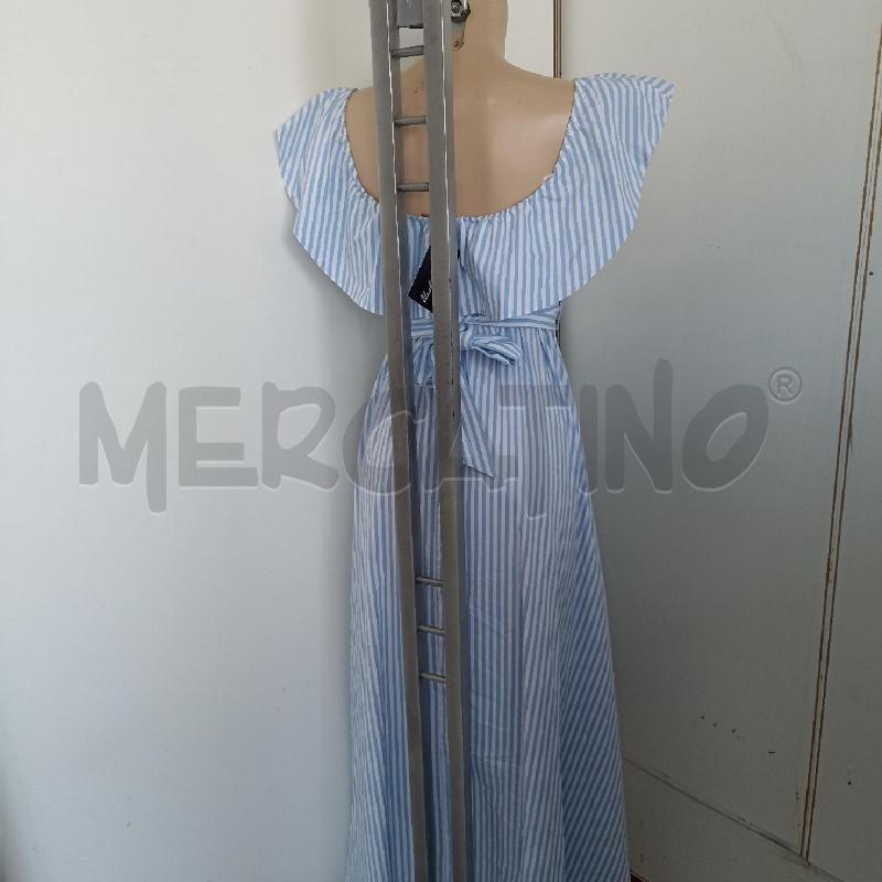 ABITO DONNA KAOS CELESTE BIANCO RIGHE COTONE LUNGO | Mercatino dell'Usato Lamezia terme 3