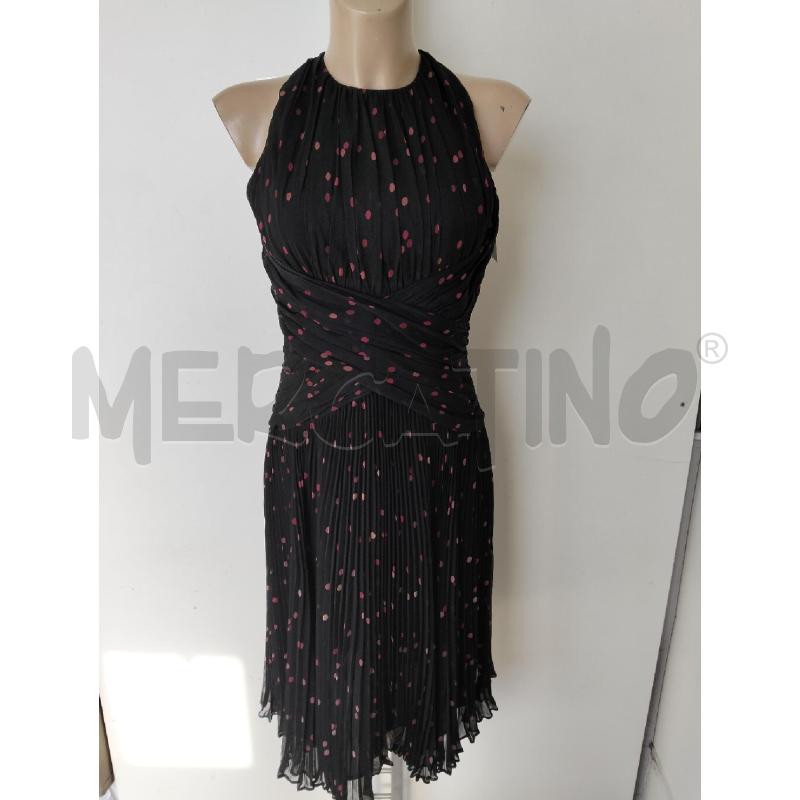 ABITO DONNA LUISA SPAGNOLI NERO A POIS ROSA LUNGO | Mercatino dell'Usato Lamezia terme 1