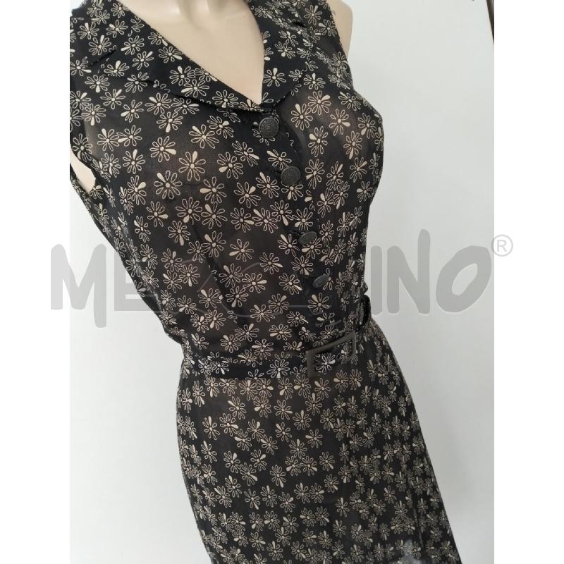 ABITO DONNA MOSCHINO JEANS NERO FIORI BEIGE 100 SETA  | Mercatino dell'Usato Lamezia terme 2