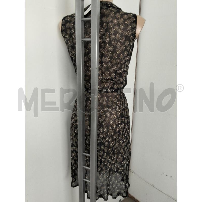 ABITO DONNA MOSCHINO JEANS NERO FIORI BEIGE 100 SETA  | Mercatino dell'Usato Lamezia terme 3
