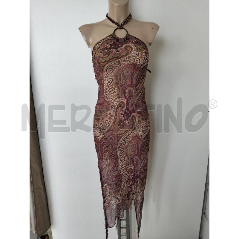 ABITO DONNA PATRIZIA PEPE BEIGE VIOLA FANTASIA 100% SETA  | Mercatino dell'Usato Lamezia terme 1